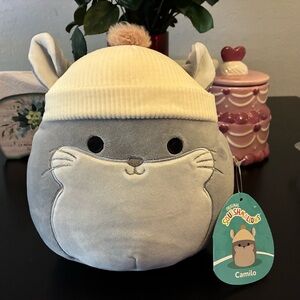 Squishmallows 16 Inch Camilo The Grey Chinchilla With Beanie